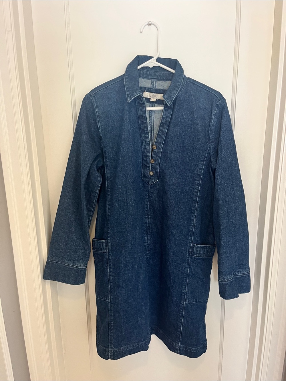 LOFT denim pocket mini dress
